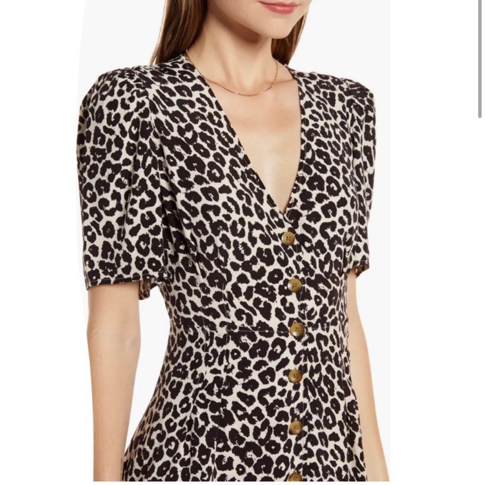 Something Navy Leopard Mini Dress Button Down Sho… - image 2